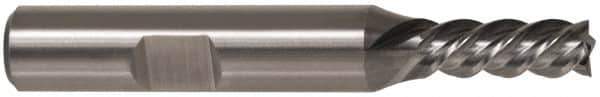 Cleveland - 3/4", 1-5/8" LOC, 3/4" Shank Diam, 3-7/8" OAL, 4 Flute, High Speed Steel Square End Mill - Single End, Uncoated, Spiral Flute, 30° Helix, Left Hand Cut, Left Hand Flute, Series HG-4LL - USA Tool & Supply