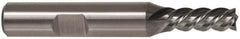Cleveland - 3/4", 1-5/8" LOC, 3/4" Shank Diam, 3-7/8" OAL, 4 Flute, High Speed Steel Square End Mill - Single End, Uncoated, Spiral Flute, 30° Helix, Left Hand Cut, Left Hand Flute, Series HG-4LL - USA Tool & Supply