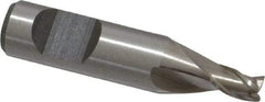 Interstate - 1/8", 3/16" LOC, 1/4" Shank Diam, 1-3/32" OAL, 3 Flute, Cobalt Square End Mill - Single End, Uncoated, Spiral Flute, Centercutting, Right Hand Cut, Right Hand Flute - USA Tool & Supply