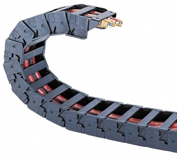 Hubbell Workplace - 3 Ft. Long, Nylon, Flip Top Cable and Hose Carrier - 1-1/2 Inch Inside Width x 1 Inch Inside Height, 2.12 Inch Outside Width x 1.62 Inch Outside Height, 3.44 Inch Bend Radius - USA Tool & Supply