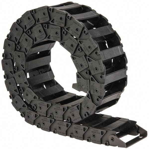 Hubbell Workplace - 3 Ft. Long, Nylon, Fixed Open Cable and Hose Carrier - 3.08 Inch Inside Width x 0.98 Inch Inside Height, 3.7 Inch Outside Width x 1.34 Inch Outside Height, 3.7 Inch Bend Radius - USA Tool & Supply