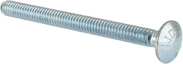 Value Collection - 1/4-20 UNC 3" Length Under Head, Standard Square Neck, Carriage Bolt - Grade 5 Steel, Zinc-Plated Finish - USA Tool & Supply