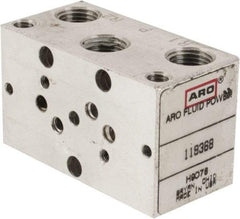 ARO/Ingersoll-Rand - 1/8" Solenoid Valve Manifold Subbase - Use with Sierra 15mm Solenoid Valves - USA Tool & Supply