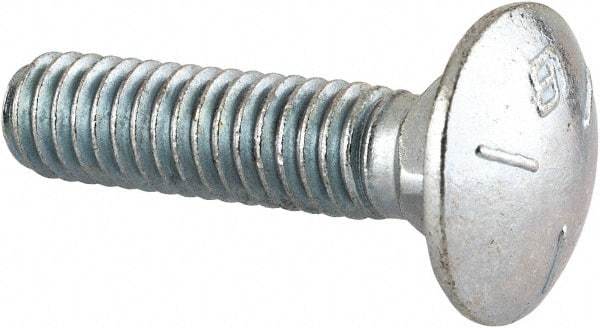 Value Collection - 5/16-18 UNC 1-1/4" Length Under Head, Standard Square Neck, Carriage Bolt - Grade 5 Steel, Zinc-Plated Finish - USA Tool & Supply