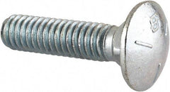 Value Collection - 5/16-18 UNC 1-1/4" Length Under Head, Standard Square Neck, Carriage Bolt - Grade 5 Steel, Zinc-Plated Finish - USA Tool & Supply