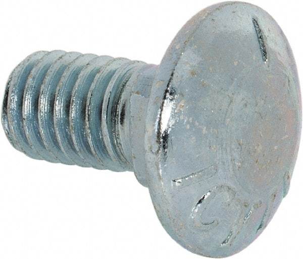 Value Collection - 3/8-16 UNC 3/4" Length Under Head, Standard Square Neck, Carriage Bolt - Grade 5 Steel, Zinc-Plated Finish - USA Tool & Supply