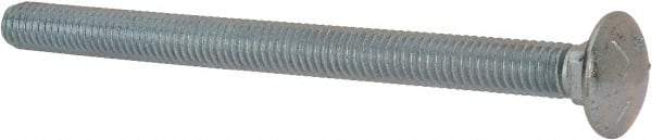 Value Collection - 3/8-16 UNC 5" Length Under Head, Standard Square Neck, Carriage Bolt - Grade 5 Steel, Zinc-Plated Finish - USA Tool & Supply