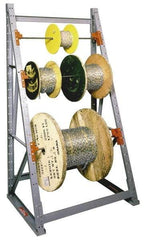 Made in USA - 1 Bay, 2,000 Lb Capacity, Gray Reel Storage Rack - 24" Wide x 120" High x 36" Deep - USA Tool & Supply