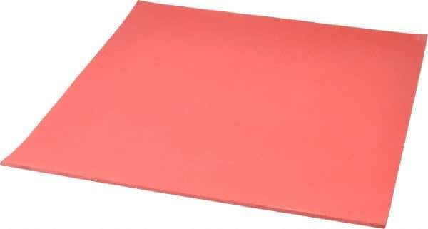 Made in USA - 12" Long, 12" Wide, 1/8" Thick, Buna-N Rubber Foam Sheet - 50 to 60 Durometer, Red, -20 to 180°F, 1,000 to 1,200 psi Tensile Strength, Stock Length - USA Tool & Supply