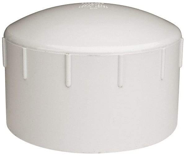 Value Collection - 8" PVC Plastic Pipe End Cap - Schedule 40, Slip End Connections - USA Tool & Supply