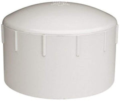 Value Collection - 8" PVC Plastic Pipe End Cap - Schedule 40, Slip End Connections - USA Tool & Supply