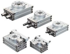 SMC PNEUMATICS - 75mm Table Diam x 25mm Piston Diam Rotary Actuator Table - 14 to 145 psi, 70.59 LBF Radial Load, 66.54 LBS Thrust Load Up, 101.38 LBS Thrust Load Down, 1/8" NPT Port, 152mm Long x 80mm Wide x 46mm High - USA Tool & Supply