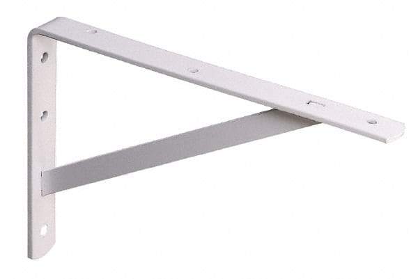 Knape & Vogt - 1,000 Lb Capacity, White Finish, L-Bracket - 20" Long, 13.1" High - USA Tool & Supply