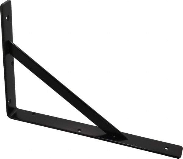 Knape & Vogt - 1,000 Lb Capacity, Black Epoxy Coated, L-Bracket - 12" Long, 8" High - USA Tool & Supply