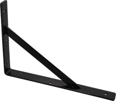 Knape & Vogt - 1,000 Lb Capacity, Black Epoxy Coated, L-Bracket - 12" Long, 8" High - USA Tool & Supply