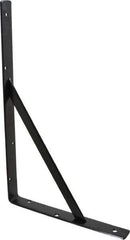 Knape & Vogt - 1,000 Lb Capacity, Black Epoxy Coated, L-Bracket - 16" Long, 10" High - USA Tool & Supply