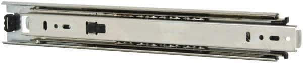 Knape & Vogt - 12" Slide Length, 12" Travel Length, Steel Precision Drawer Slide - 1/2" Wide, 1-13/16" High, 100 Lb Capacity at Full Extension, Chrome Finish - USA Tool & Supply