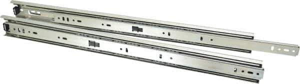 Knape & Vogt - 20" Slide Length, 20" Travel Length, Steel Precision Drawer Slide - 1/2" Wide, 1-13/16" High, 100 Lb Capacity at Full Extension, Chrome Finish - USA Tool & Supply