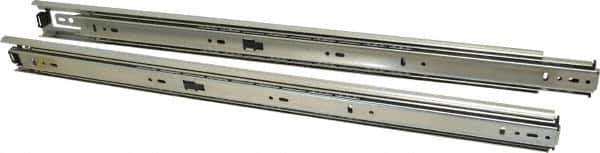 Knape & Vogt - 22" Slide Length, 22" Travel Length, Steel Precision Drawer Slide - 1/2" Wide, 1-13/16" High, 100 Lb Capacity at Full Extension, Chrome Finish - USA Tool & Supply