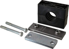 HYDAC - 5.51" Wide x 4.33" High x 1.77" Deep, Polypropylene Heavy Duty Vibration-Control Clamp - Carbon Steel Plate, Mount with Weld Plate, Top Plate, Plastic Clamp Pair, Bolts - USA Tool & Supply