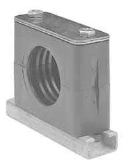 HYDAC - 1.42" Wide x 1.26" High x 1.18" Deep, Polypropylene Standard Duty C-Rail Mount Vibration-Control Clamp - Carbon Steel Plate, Mount with C-Rail Nuts, Top plates, Clamp Pairs, and Bolts - USA Tool & Supply