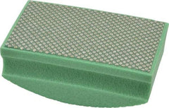 AMPLEX - Medium Grade, 60 Grit, Diamond Hand Pad - Green, 2-1/8" Wide x 3-1/2" Long x 1-1/2" Thick, Coated - USA Tool & Supply