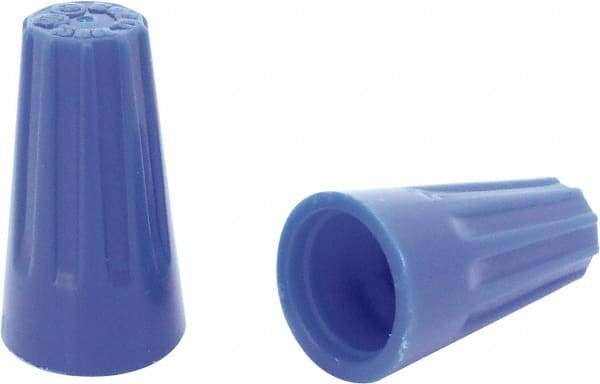 Ideal - 2, 22 to 3, 16 AWG, 300 Volt, Flame Retardant, Standard Twist on Wire Connector - Blue, 221°F - USA Tool & Supply