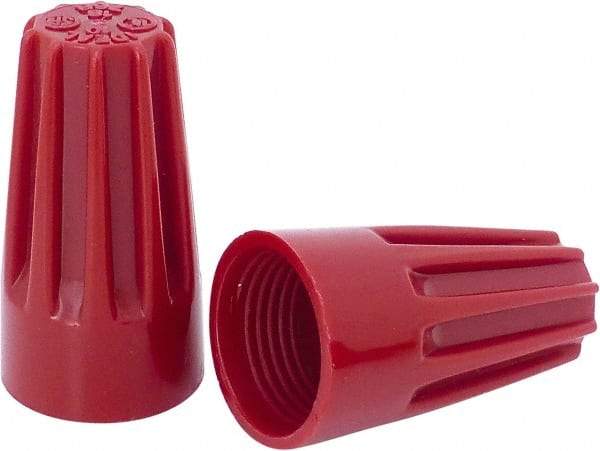 Ideal - 2, 14 to 4, 12 AWG, 600 Volt, Flame Retardant, Standard Twist on Wire Connector - Red, 221°F - USA Tool & Supply