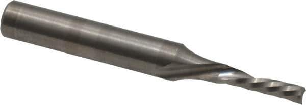 Onsrud - 1/8" Cutting Diam x 1/2" Length of Cut, 1 Flute, Downcut Spiral Router Bit - Uncoated, Right Hand Cut, Solid Carbide, 2" OAL x 1/4" Shank Diam, Single Edge, 21° Helix Angle - USA Tool & Supply