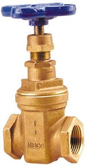 NIBCO - 2-1/2" Pipe, Class 150, Threaded Bronze Solid Wedge Stem Gate Valve - 300 WOG, 150 WSP, Screw-In Bonnet - USA Tool & Supply