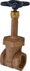 NIBCO - 2" Pipe, Class 150, Threaded Bronze Solid Wedge Rising Stem Gate Valve - 300 WOG, 150 WSP, Bolted Bonnet - USA Tool & Supply