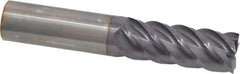 Niagara Cutter - 5/8", 1-5/8" LOC, 5/8" Shank Diam, 3-1/2" OAL, 5 Flute, Solid Carbide Square End Mill - Single End, TiAlN Finish, Spiral Flute, 45° Helix, Centercutting, Right Hand Cut, Right Hand Flute, Series S545 - USA Tool & Supply