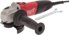 Milwaukee Tool - 4-1/2" Wheel Diam, 11,000 RPM, Corded Angle & Disc Grinder - 5/8-11 Spindle, 120 Volts, 7 Amps, Front Exhaust - USA Tool & Supply