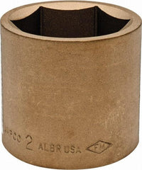 Ampco - 2", 3/4" Drive, Standard Hand Socket - 6 Points, 2-9/16" OAL, Aluminum Bronze - USA Tool & Supply