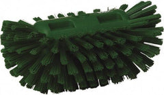 Vikan - 1-1/2" Bristle Length, Polyester Utility Scrub Brush - 5-1/2" Wide Head, 8" OAL, European Threaded Handle, Green, Polypropylene Block - USA Tool & Supply