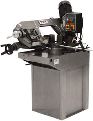Jet - 7 x 7" Max Capacity, Manual Step Pulley Horizontal Bandsaw - 137 to 275 SFPM Blade Speed, 230 Volts, 45°, 3 Phase - USA Tool & Supply