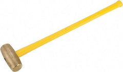 American Hammer - 12 Lb Head Nonsparking Hammer - 34" OAL, 31" Long Fiberglass Handle - USA Tool & Supply