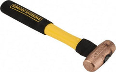 American Hammer - 1-1/2 Lb Head Nonsparking Mallet - 12" OAL, 11" Long Fiberglass Handle - USA Tool & Supply