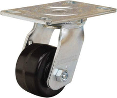 Hamilton - 3-1/4" Diam x 2" Wide x 5-1/4" OAH Top Plate Mount Swivel Caster - Phenolic, 700 Lb Capacity, Straight Roller Bearing, 4-1/2 x 6-1/4" Plate - USA Tool & Supply