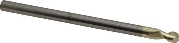 Accupro - 1/4", 3/8" LOC, 1/4" Shank Diam, 4" OAL, 2 Flute, Solid Carbide Square End Mill - Single End, ZrN Finish, Spiral Flute, 45° Helix, Centercutting, Right Hand Cut, Right Hand Flute - USA Tool & Supply