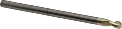 Accupro - 1/4", 3/8" LOC, 1/4" Shank Diam, 4" OAL, 2 Flute, Solid Carbide Square End Mill - Single End, ZrN Finish, Spiral Flute, 45° Helix, Centercutting, Right Hand Cut, Right Hand Flute - USA Tool & Supply