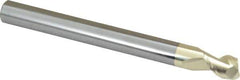 Accupro - 3/8", 1/2" LOC, 3/8" Shank Diam, 4" OAL, 2 Flute, Solid Carbide Square End Mill - Single End, ZrN Finish, Spiral Flute, 45° Helix, Centercutting, Right Hand Cut, Right Hand Flute - USA Tool & Supply