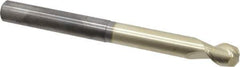 Accupro - 3/8", 1/2" LOC, 3/8" Shank Diam, 4" OAL, 2 Flute, Solid Carbide Square End Mill - Single End, ZrN Finish, Spiral Flute, 45° Helix, Centercutting, Right Hand Cut, Right Hand Flute - USA Tool & Supply