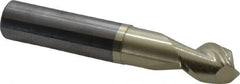 Accupro - 1/2", 5/8" LOC, 1/2" Shank Diam, 3" OAL, 2 Flute, Solid Carbide Square End Mill - Single End, ZrN Finish, Spiral Flute, 45° Helix, Centercutting, Right Hand Cut, Right Hand Flute - USA Tool & Supply