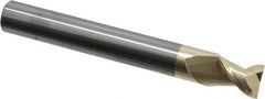 Accupro - 1/2", 5/8" LOC, 1/2" Shank Diam, 4" OAL, 2 Flute, Solid Carbide Square End Mill - Single End, ZrN Finish, Spiral Flute, 45° Helix, Centercutting, Right Hand Cut, Right Hand Flute - USA Tool & Supply