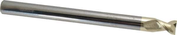 Accupro - 1/2", 5/8" LOC, 1/2" Shank Diam, 6" OAL, 2 Flute, Solid Carbide Square End Mill - Single End, ZrN Finish, Spiral Flute, 45° Helix, Centercutting, Right Hand Cut, Right Hand Flute - USA Tool & Supply