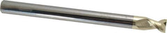 Accupro - 1/2", 5/8" LOC, 1/2" Shank Diam, 6" OAL, 2 Flute, Solid Carbide Square End Mill - Single End, ZrN Finish, Spiral Flute, 45° Helix, Centercutting, Right Hand Cut, Right Hand Flute - USA Tool & Supply
