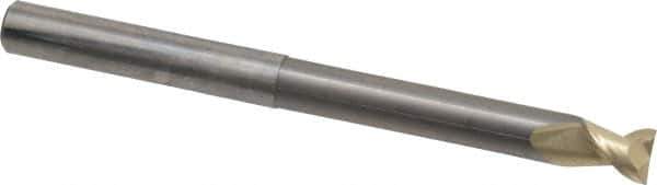 Accupro - 1/2", 5/8" LOC, 1/2" Shank Diam, 6" OAL, 2 Flute, Solid Carbide Square End Mill - Single End, ZrN Finish, Spiral Flute, 45° Helix, Centercutting, Right Hand Cut, Right Hand Flute - USA Tool & Supply