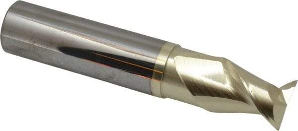 Accupro - 3/4", 1" LOC, 3/4" Shank Diam, 4" OAL, 2 Flute, Solid Carbide Square End Mill - Single End, ZrN Finish, Spiral Flute, 45° Helix, Centercutting, Right Hand Cut, Right Hand Flute - USA Tool & Supply