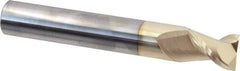 Accupro - 3/4", 1" LOC, 3/4" Shank Diam, 5" OAL, 2 Flute, Solid Carbide Square End Mill - Single End, ZrN Finish, Spiral Flute, 45° Helix, Centercutting, Right Hand Cut, Right Hand Flute - USA Tool & Supply